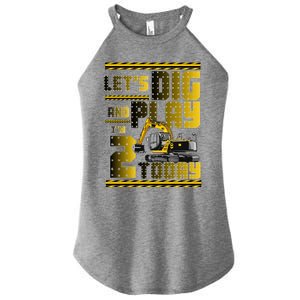 Let's Dig And Play I'm 2 Today 2nd Birthday Party Excavator Women's Perfect Tri Rocker Tank