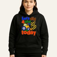 Let's Dig And Play I'm 5 Five Today 5th Birthday Party Excavator Hoodie