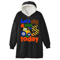 Let's Dig And Play I'm 5 Five Today 5th Birthday Party Excavator Hooded Wearable Blanket