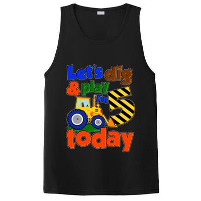 Let's Dig And Play I'm 5 Five Today 5th Birthday Party Excavator PosiCharge Competitor Tank