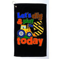 Let's Dig And Play I'm 5 Five Today 5th Birthday Party Excavator Golf Towel