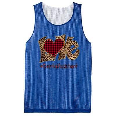 Love Dental Assistant Leopard Mixed Flannel Valentine's Day Great Gift Mesh Reversible Basketball Jersey Tank