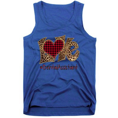 Love Dental Assistant Leopard Mixed Flannel Valentine's Day Great Gift Tank Top