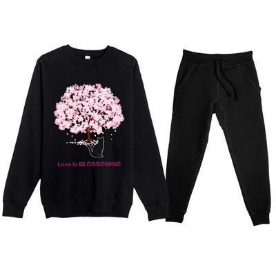 Lucky Dog Animal Rescue Cute Gift Love Is Blossoming Cool Gift Premium Crewneck Sweatsuit Set