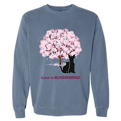 Lucky Dog Animal Rescue Cute Gift Love Is Blossoming Cool Gift Garment-Dyed Sweatshirt