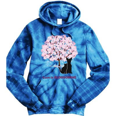 Lucky Dog Animal Rescue Cute Gift Love Is Blossoming Cool Gift Tie Dye Hoodie