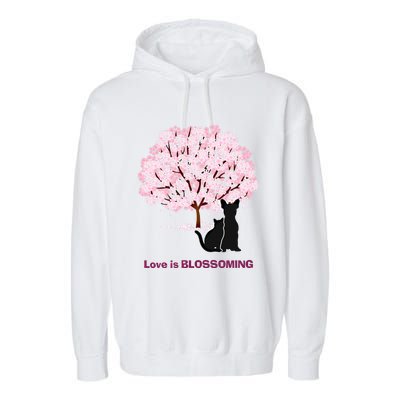 Lucky Dog Animal Rescue Cute Gift Love Is Blossoming Cool Gift Garment-Dyed Fleece Hoodie