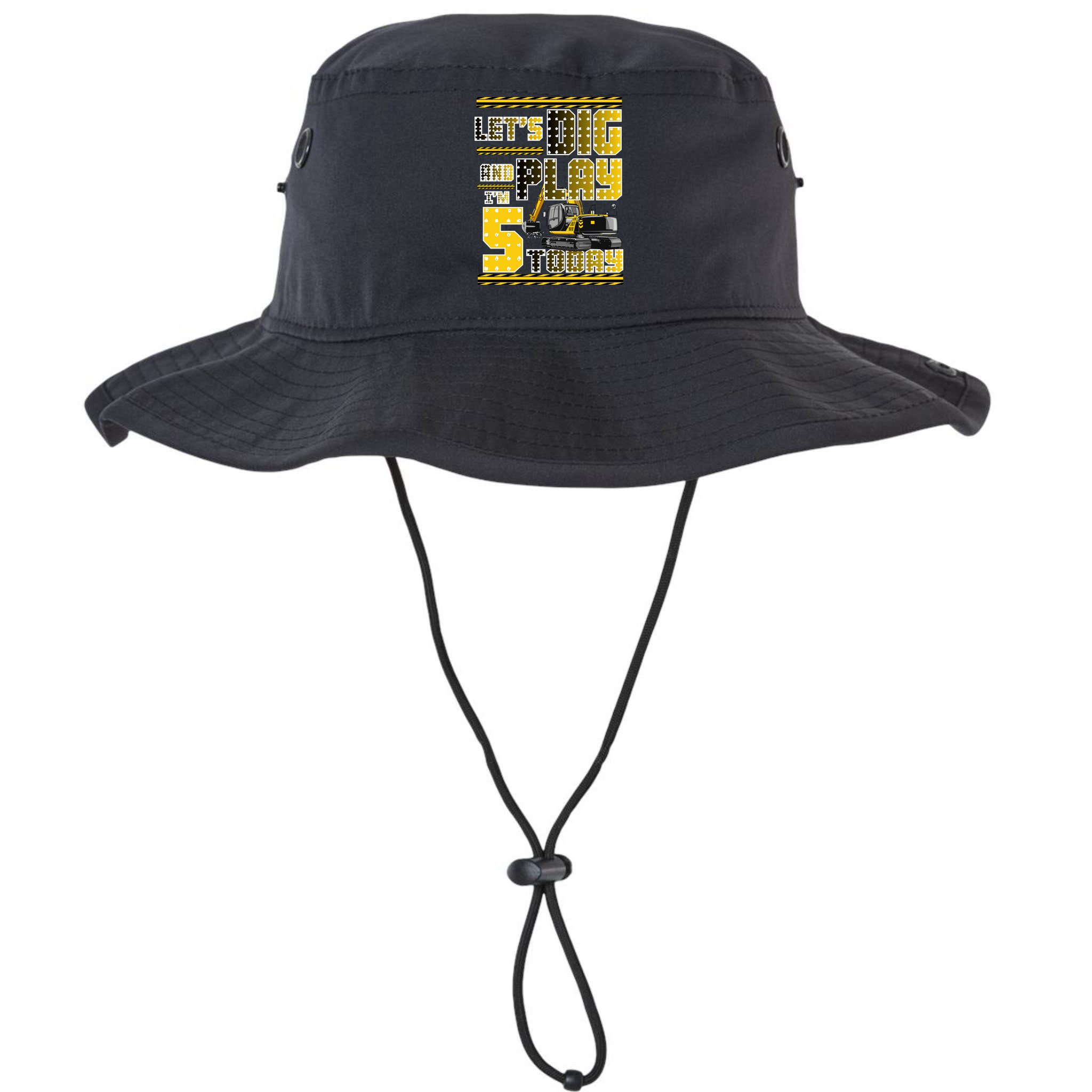 Let's Dig And Play I'm Five 5 Today 5th Birthday Party Excavator Bucket Hat