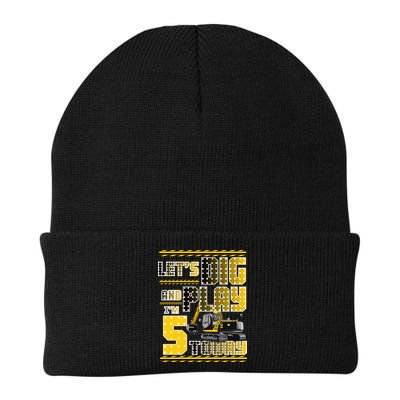 Let's Dig And Play I'm Five 5 Today 5th Birthday Party Excavator Beanie