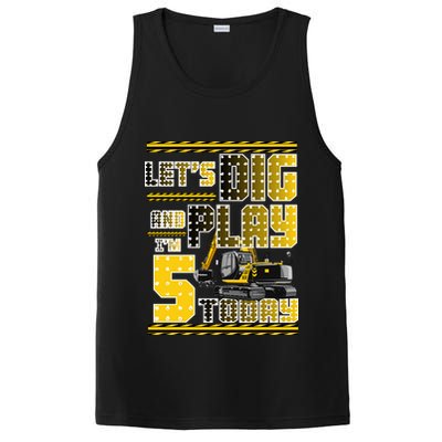 Let's Dig And Play I'm Five 5 Today 5th Birthday Party Excavator PosiCharge Competitor Tank
