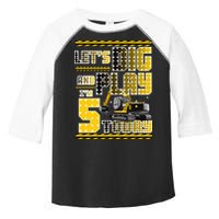 Let's Dig And Play I'm Five 5 Today 5th Birthday Party Excavator Toddler Fine Jersey T-Shirt