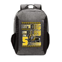 Let's Dig And Play I'm Five 5 Today 5th Birthday Party Excavator Vector Backpack