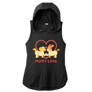 Lucky Dog Animal Rescue Puppy Love Ladies PosiCharge Tri-Blend Wicking Draft Hoodie Tank