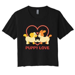 Lucky Dog Animal Rescue Puppy Love Women's Crop Top Tee