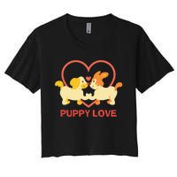 Lucky Dog Animal Rescue Puppy Love Women's Crop Top Tee