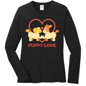 Lucky Dog Animal Rescue Puppy Love Ladies Long Sleeve Shirt