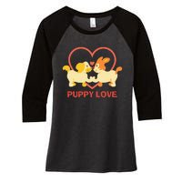 Lucky Dog Animal Rescue Puppy Love Women's Tri-Blend 3/4-Sleeve Raglan Shirt