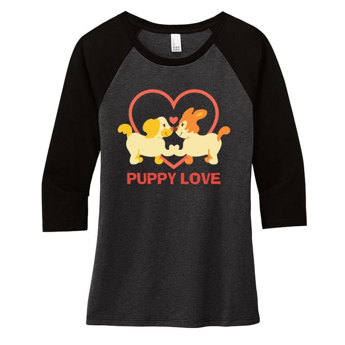 Lucky Dog Animal Rescue Puppy Love Women's Tri-Blend 3/4-Sleeve Raglan Shirt