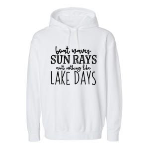 Lake Days Boat Waves Sun Rays Love Tee Gift Garment-Dyed Fleece Hoodie