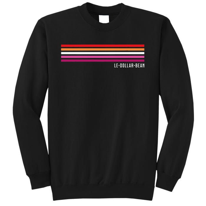 Le Dollar Bean Le$Bean Lesbian Color Flag Retro Rainbow Gay Sweatshirt