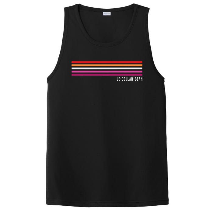 Le Dollar Bean Le$Bean Lesbian Color Flag Retro Rainbow Gay PosiCharge Competitor Tank