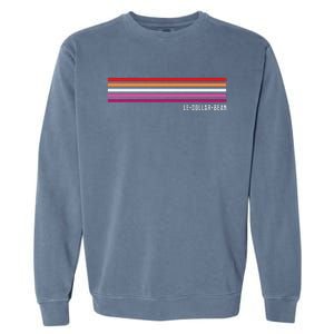 Le Dollar Bean Le$Bean Lesbian Color Flag Retro Rainbow Gay Garment-Dyed Sweatshirt