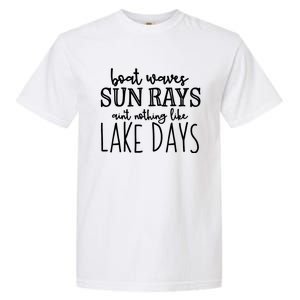 Lake Days Boat Waves Sun Rays Love Tee Great Gift Garment-Dyed Heavyweight T-Shirt