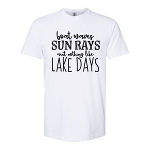 Lake Days Boat Waves Sun Rays Love Tee Great Gift Softstyle CVC T-Shirt