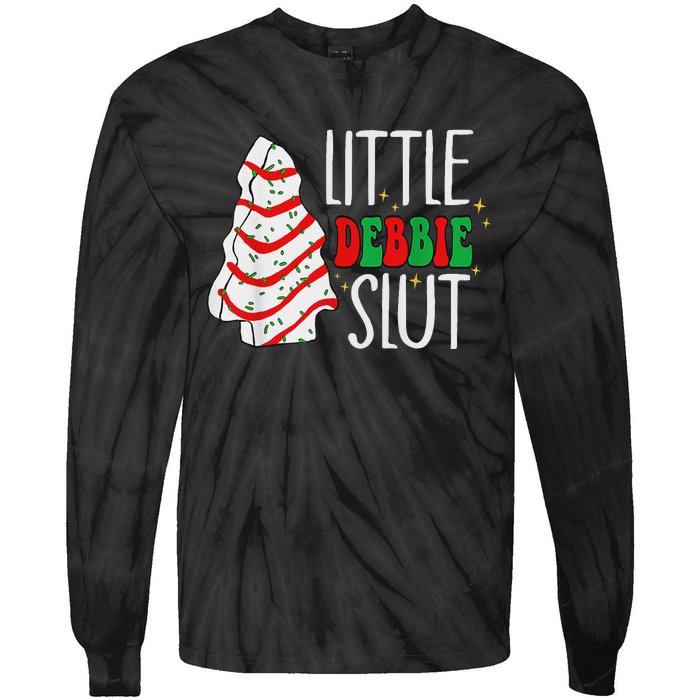 Littie Deb Bie Sl Ut Funny Christmas Tree Cakes Xmas Black Tie-Dye Long Sleeve Shirt