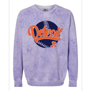 Love Detroit Baseball Colorblast Crewneck Sweatshirt