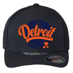 Love Detroit Baseball Flexfit Unipanel Trucker Cap