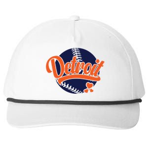 Love Detroit Baseball Snapback Five-Panel Rope Hat