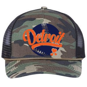 Love Detroit Baseball Retro Rope Trucker Hat Cap