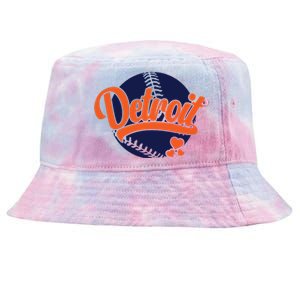 Love Detroit Baseball Tie-Dyed Bucket Hat