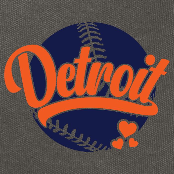 Love Detroit Baseball Cotton Canvas Backpack