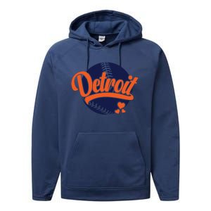 Love Detroit Baseball Performance Fleece Hoodie