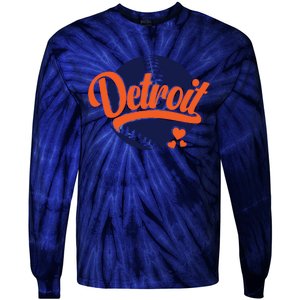 Love Detroit Baseball Tie-Dye Long Sleeve Shirt