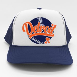 Love Detroit Baseball Trucker Hat