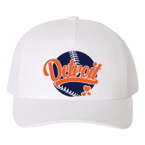 Love Detroit Baseball Yupoong Adult 5-Panel Trucker Hat