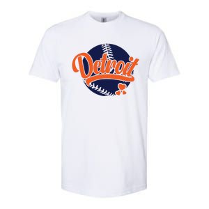 Love Detroit Baseball Softstyle CVC T-Shirt