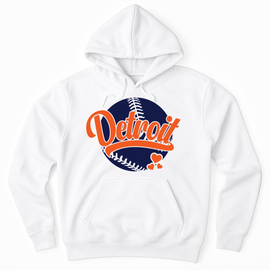 Love Detroit Baseball Hoodie