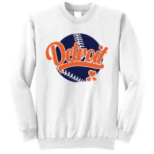 Love Detroit Baseball Sweatshirt