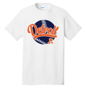 Love Detroit Baseball Tall T-Shirt