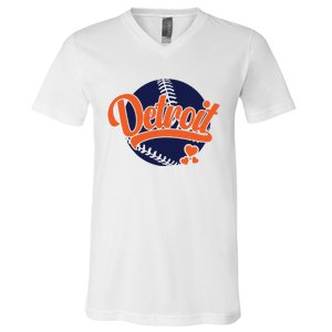 Love Detroit Baseball V-Neck T-Shirt