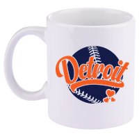 Love Detroit Baseball 11oz C Handle Ceramic Mug