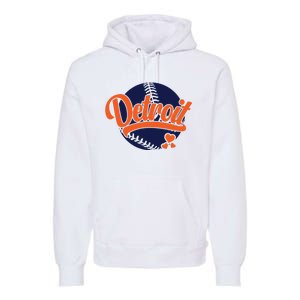 Love Detroit Baseball Premium Hoodie