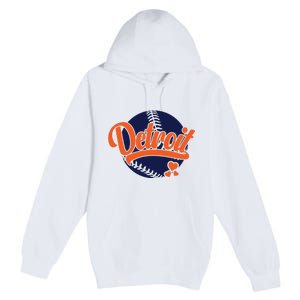 Love Detroit Baseball Premium Pullover Hoodie