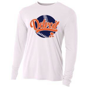 Love Detroit Baseball Cooling Performance Long Sleeve Crew