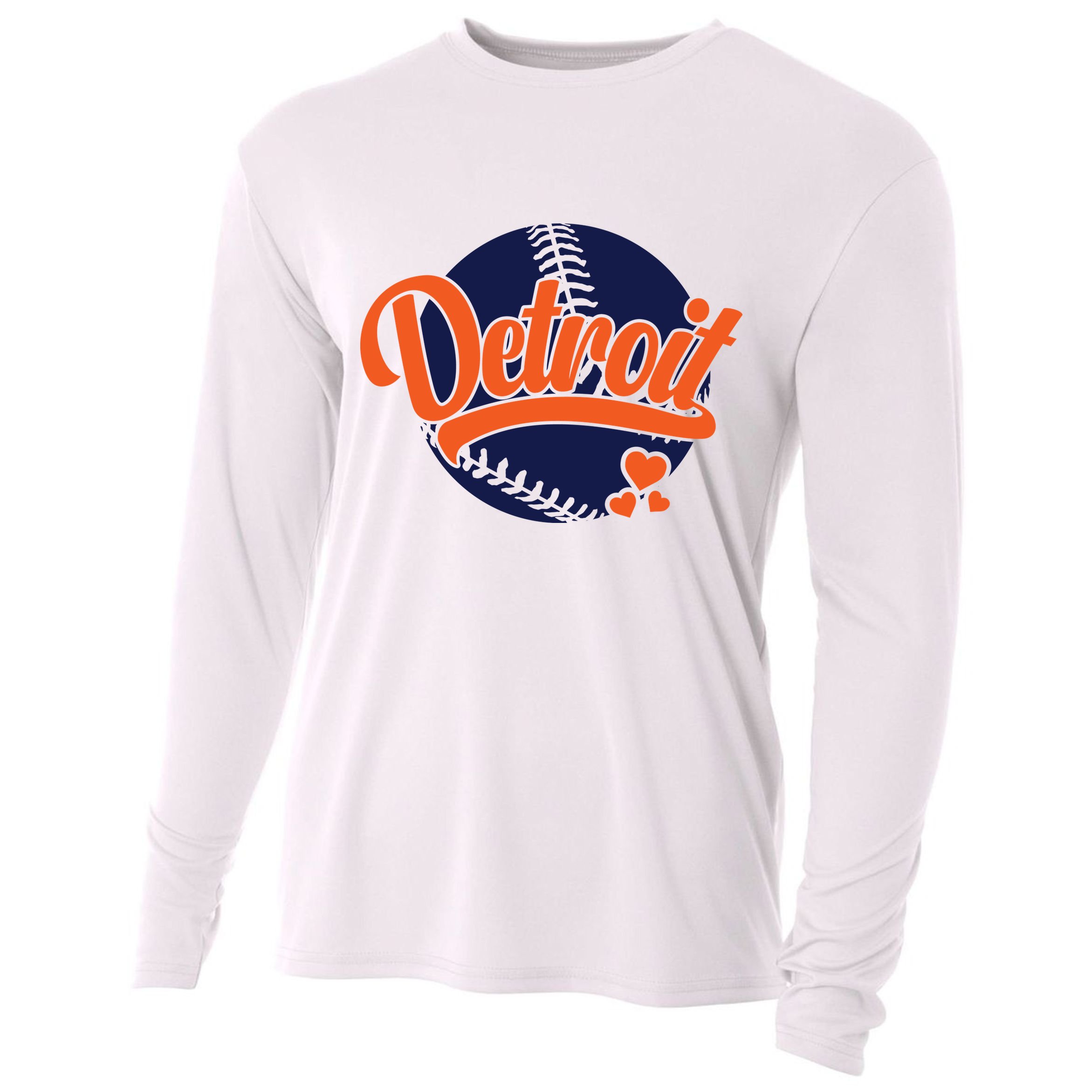 Love Detroit Baseball Cooling Performance Long Sleeve Crew