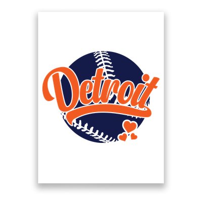 Love Detroit Baseball Poster